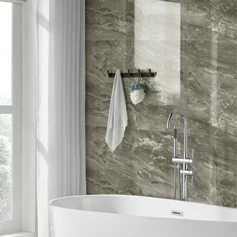Chejiaye 10pcs Marble Peel and Stick Waterproof Wall Panels,Heat-Resistant Backsplash Tile, 23.6"x11.8" PVC Foam Wall Sticker for Kitchen,Living Rooms, Bedrooms TV Walls,Grey (Not Real Tile 19.4Sq. Ft.) - Image 2