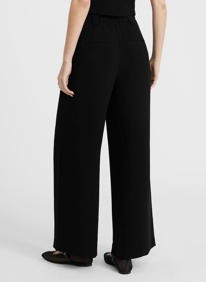 EXPRESS Women's High Waisted Relaxed Fit Trousers – Tailored Wide Leg Dress Pant for Work, Events, or Casual Wear, Black, 10 - Image 2