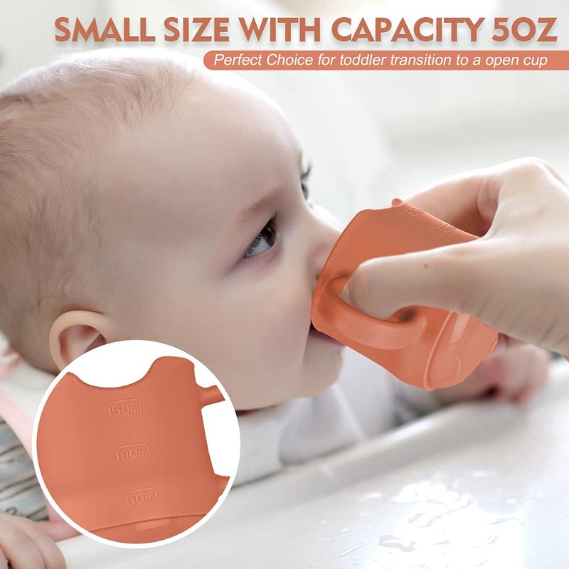 haakaa Silicone Baby Training Cup, Toddler Learning Open Cup for Baby 6 Months+, Drop-Proof BPA Free, 5 Ounce (Red) - Image 4
