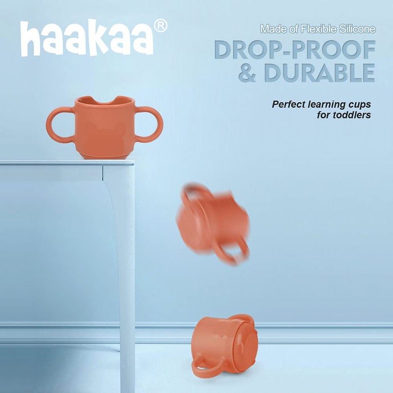 haakaa Silicone Baby Training Cup, Toddler Learning Open Cup for Baby 6 Months+, Drop-Proof BPA Free, 5 Ounce (Red) - Image 5