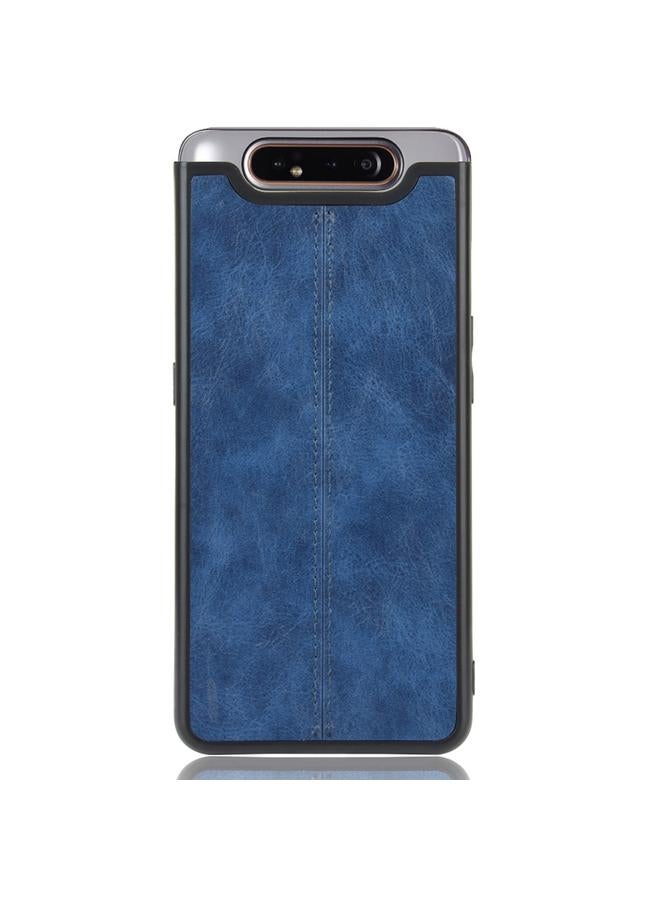 اس-توب جراب لهاتف Galaxy A80/A90 مقاوم للصدمات بنمط جلد البقر المخيط من البولي كربونات + البولي يوريثان الحراري + جراب TPU - Image 2