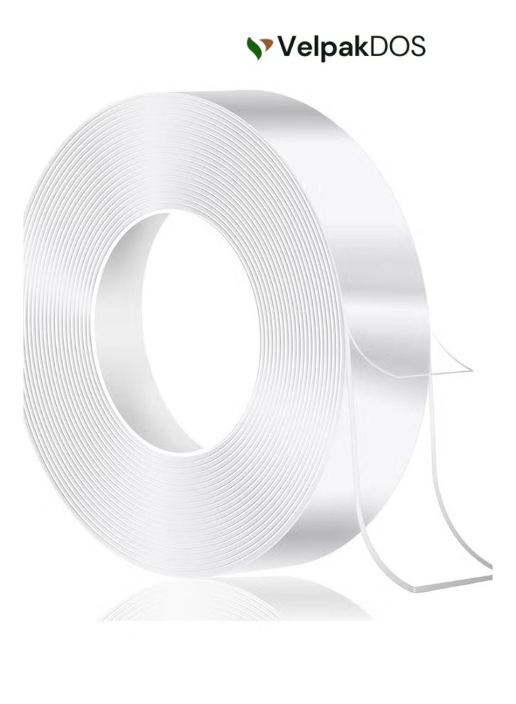 VelpakDOS Nano Double Sided Tape Transparent Nano Gel Tape Heavy Duty Strong Adhesive Reusable Washable Waterproof Clear Mounting Tape Removable No Drill No Nails Wall Hanging Tape for Picture Frames Mirrors Hooks Carpet Rug Cable Organizer Home Office Kitchen Bathroom DIY Acrylic Tape Grip - Image 1