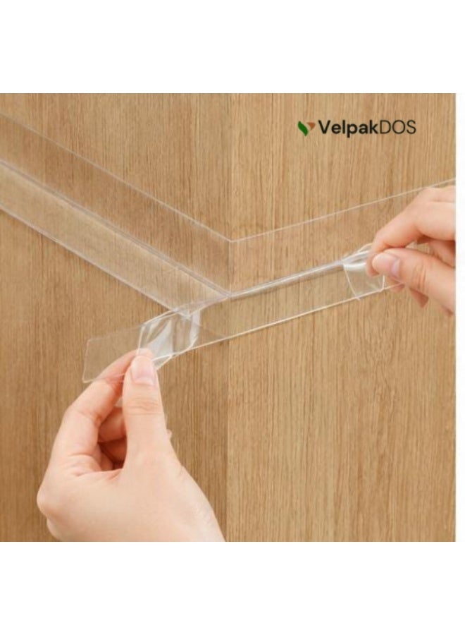 VelpakDOS Nano Double Sided Tape Transparent Nano Gel Tape Heavy Duty Strong Adhesive Reusable Washable Waterproof Clear Mounting Tape Removable No Drill No Nails Wall Hanging Tape for Picture Frames Mirrors Hooks Carpet Rug Cable Organizer Home Office Kitchen Bathroom DIY Acrylic Tape Grip - Image 2