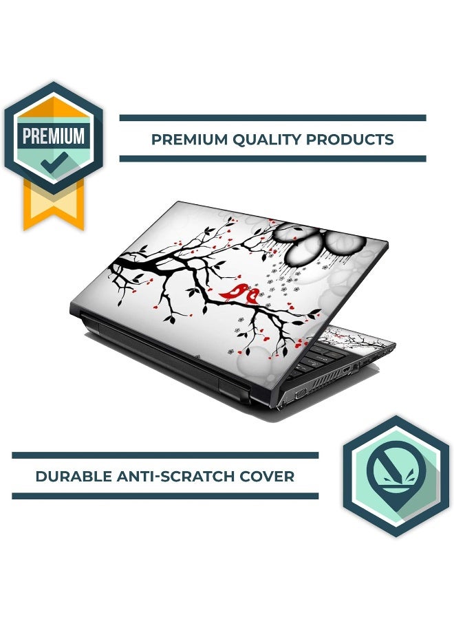 LSS 17 17.3 Inches Laptop Notebook Skin Sticker with 2 Wrist Pads - Reusable Cover Protector Vinyl Sticker Cover Decal Fits 17" - 19" HP Asus Acer - Ying Yang Earth and Moon Pattern - Image 4