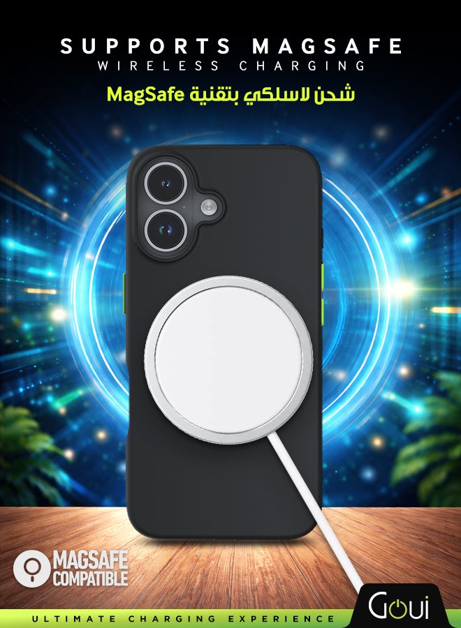 جوي كفر  ايفون 17 | حماية شاملة | متوافق مع MagSafe | يدعم الشحن اللاسلكي | متعدد الألوان | ملمس ناعم | تصميم مغناطيسي للتثبيت أسود - Image 3