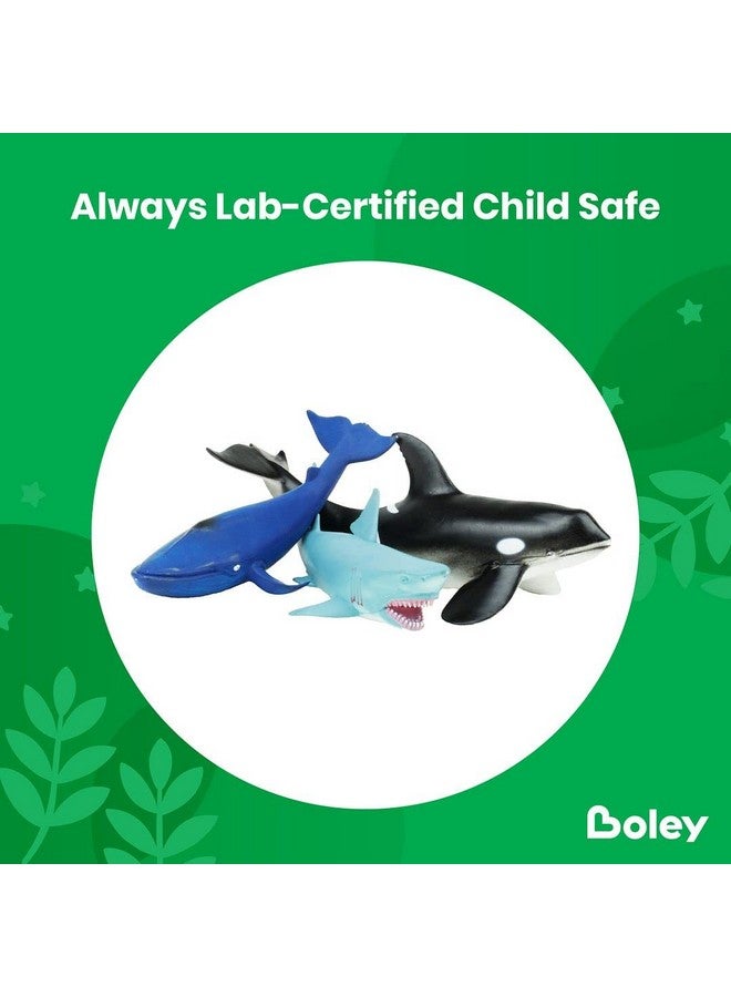 BOLEY Boley Great Sea Creatures 8-Pack: 7-10" Soft Plastic Ocean Animal Figurines - Realistic Shark, Whale, Dolphin Toys - Educational & Sensory Playset for Kids, Party Favors, Classroom Supplies - Image 4