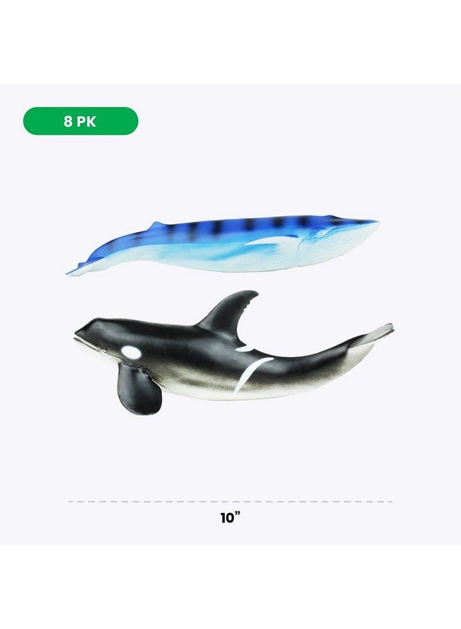 BOLEY Boley Great Sea Creatures 8-Pack: 7-10" Soft Plastic Ocean Animal Figurines - Realistic Shark, Whale, Dolphin Toys - Educational & Sensory Playset for Kids, Party Favors, Classroom Supplies - Image 5
