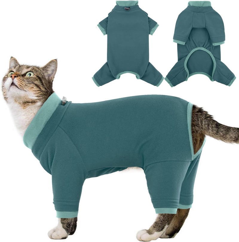 ADNIKIA Cat Pajamas for Cats Only, Sticky Hair Cat Clothes, Sphynx Hairless Cats Sweater, Cat Onesie for Cats After Surgery Female Male, Prevent Lost Hair Kitten Onesie Shirts Costumes Outfits for Pet - Image 1
