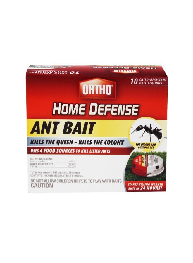 Ortho Home Defense Ant Bait Traps, Outdoor & Indoor Ant Killer, 10 Metal Stations with 4 Food-Based Attractants, Child-Resistant Design, Formulated with Abamectin B1, Ready-to-Use Bait Station - Image 2