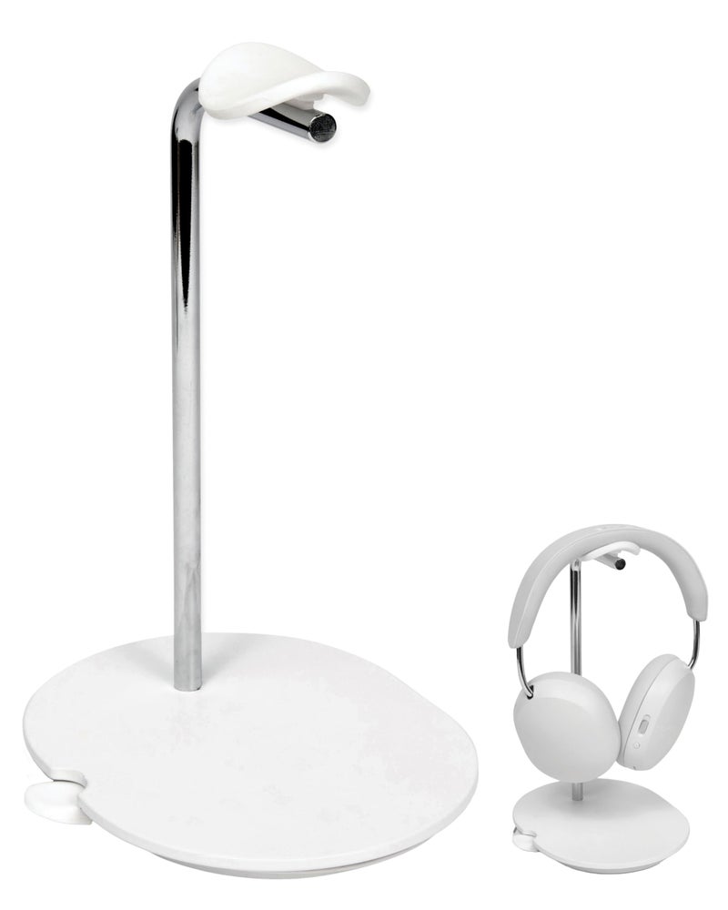 Sanus Sonos Ace Headphones Stand - Premium Stand w/Silicone Cradle Prevents Creasing & Built-in Cable Management w/Magnetic Clip for Fast Charging - Tool-Free Setup - White Sonos Headphones Holder - Image 1