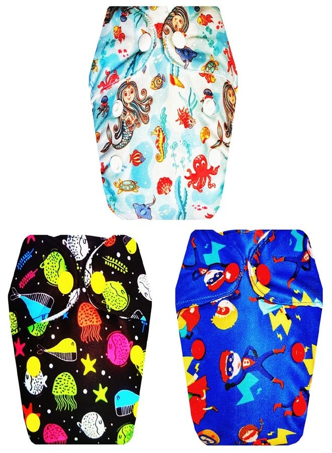 حفاضات قماشية فاخرة من دمبلدو للأطفال حديثي الولادة مع حشوة داخلية (عبوة من 3 قطع) | ملائمة تمامًا | مانعة للتسرب | مناسبة للسفر | موثوقة من قبل الأمهات | من 0 إلى 4 أشهر | للجنسين - Image 1