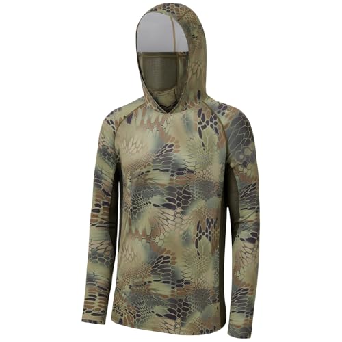 BASSDASH UPF 50 Mens Hunting Shirts with Mask Long Sleeve Camo Fishing Hoodie - Image 1