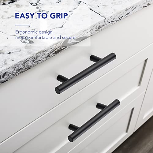 Ravinte Hardware 10 Pack Cabinet Handles with 3 Inch (76mm) Hole Center Matte Black Cabinet Pulls Stainless Steel Drawer Pulls, Kitchen Knobs for Dresser Drawer, 5 Inch Overall Length - Image 5