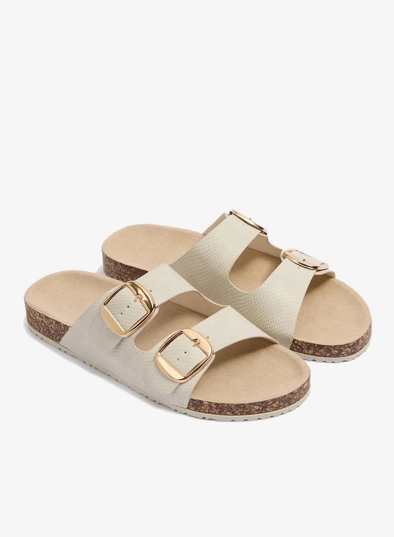 Matalan Stone Double Buckle Sandals