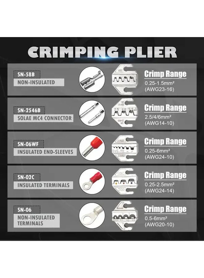 2546B Jaw Crimping Tool Pliers Crimp Jaw Set 4mm Slot Jaws for Terminals - Image 3
