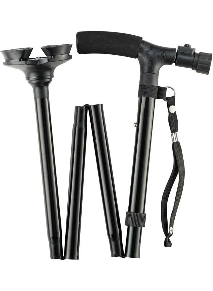 Folding Cane with Led Light, Adjustable Canes and Walking Sticks for Seniors, Walking Cane Stick for Men and Women with T Cushion  Handle and Pivoting Quad Base. - Image 2