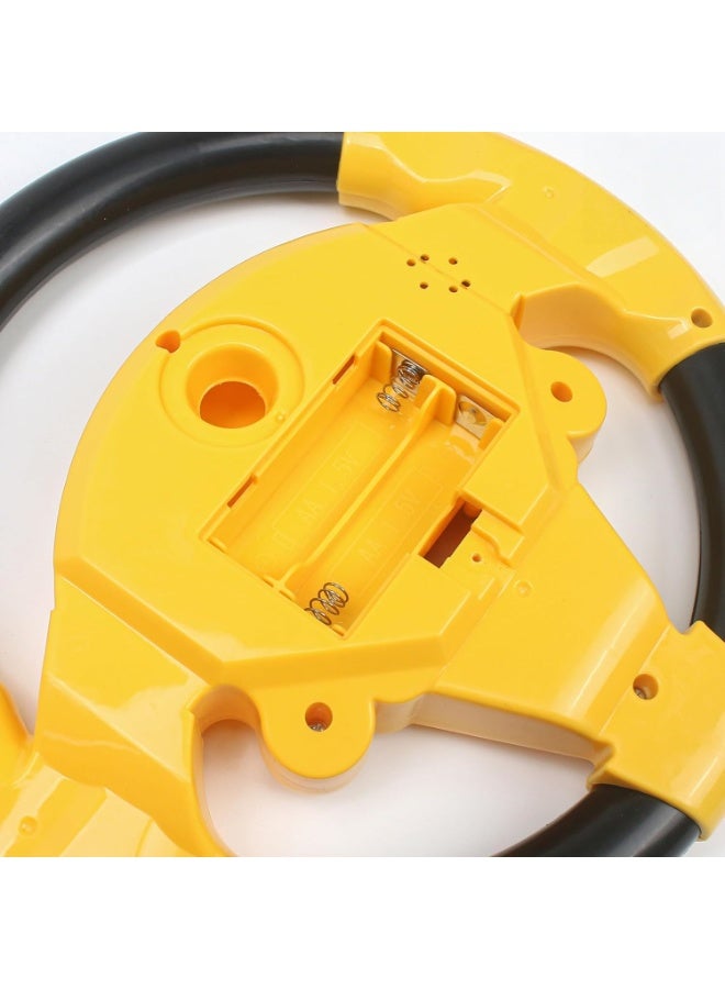 Steering Wheel Simulated Toy for Kids Babies 3+ Years Old, Small Electronic Simulated Driving Driver Racing Toy with Sound (Yellow) - Image 1