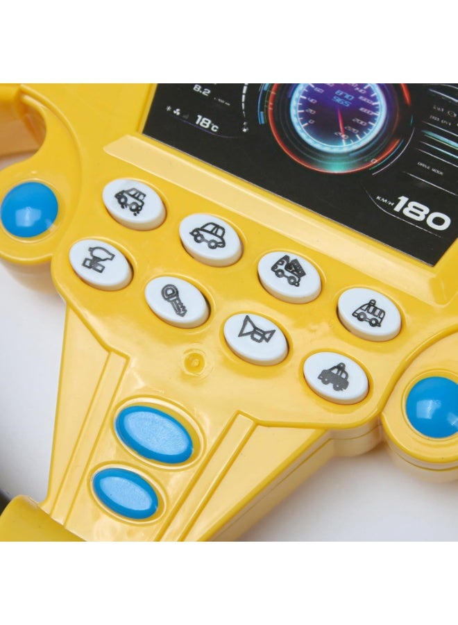 Steering Wheel Simulated Toy for Kids Babies 3+ Years Old, Small Electronic Simulated Driving Driver Racing Toy with Sound (Yellow) - Image 4