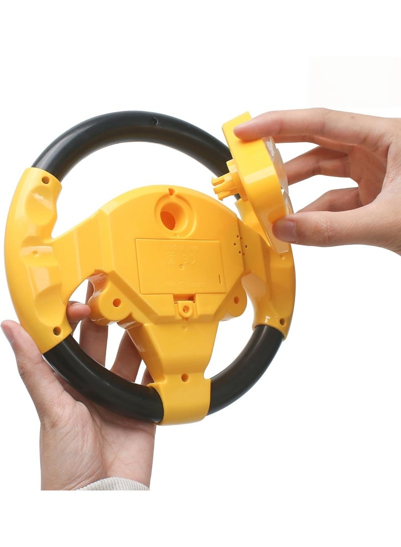 Steering Wheel Simulated Toy for Kids Babies 3+ Years Old, Small Electronic Simulated Driving Driver Racing Toy with Sound (Yellow) - Image 5