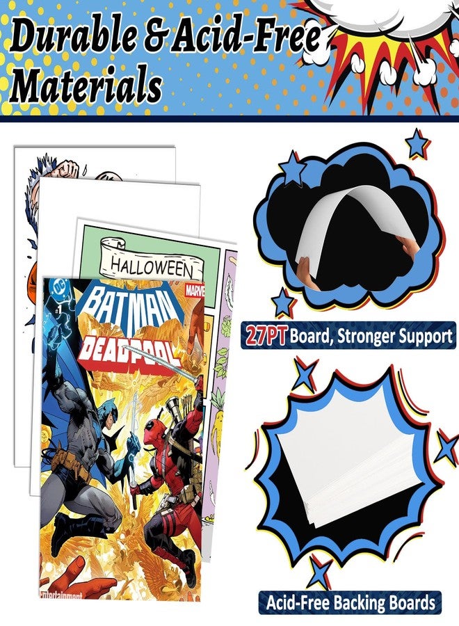 LOTMER 20 Sets Current Comic Book Bags and Boards 20 Acid-Free 27PT Comic Book Boards 20 Acid-Free Clear Protector Comic Book Sleeves for Collectors, Regular Comics Archival - Image 3