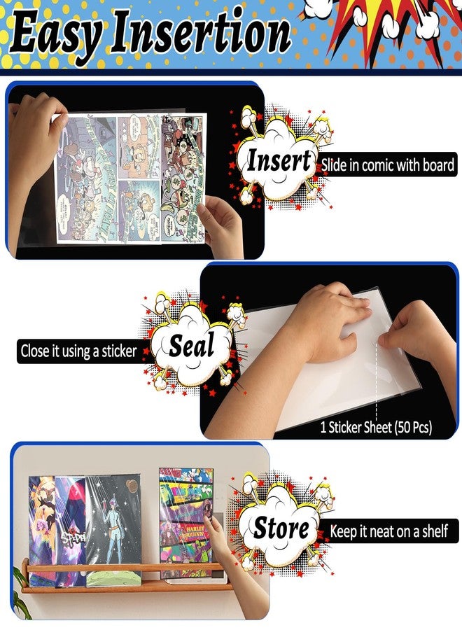 LOTMER 20 Sets Current Comic Book Bags and Boards 20 Acid-Free 27PT Comic Book Boards 20 Acid-Free Clear Protector Comic Book Sleeves for Collectors, Regular Comics Archival - Image 5