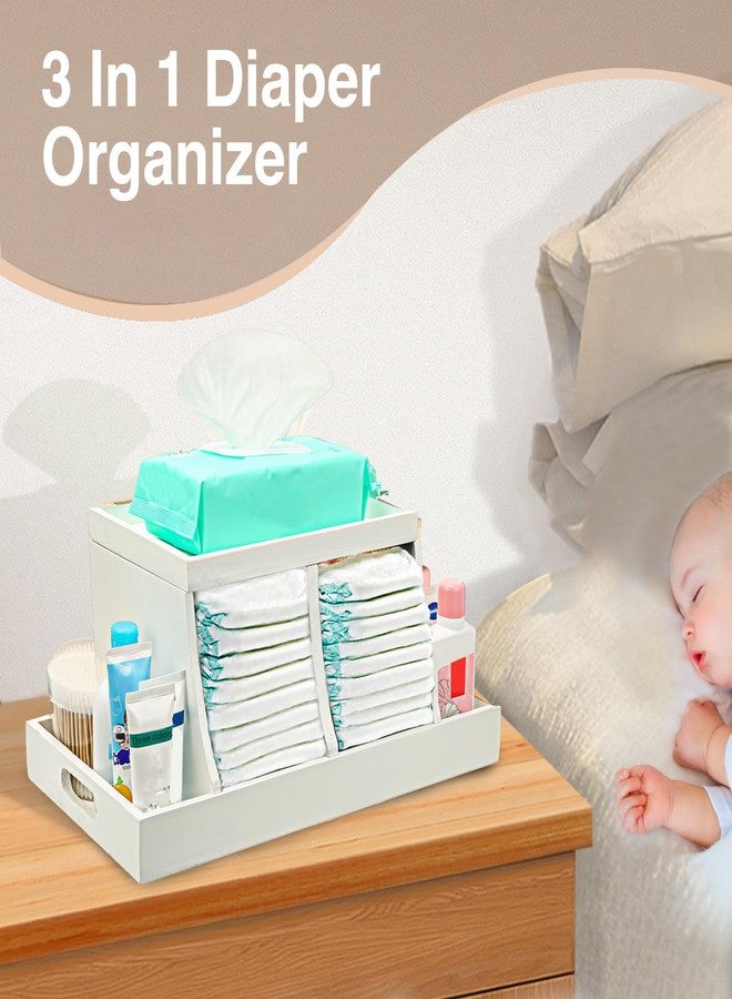 Three colors Diaper Caddy Organizer (White) - Image 2