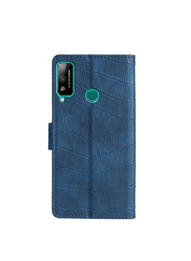 HuHa Case Cover For Honor Play 4T Skin Feel Crocodile Texture Magnetic Clasp PU Leather Phone Case(Blue) - Image 3
