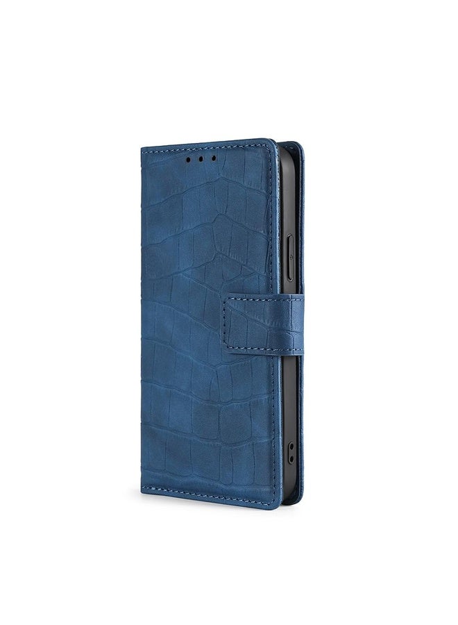 HuHa Case Cover For Honor Play 4T Skin Feel Crocodile Texture Magnetic Clasp PU Leather Phone Case(Blue) - Image 2