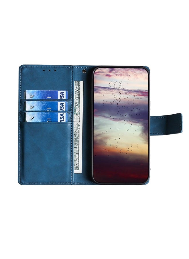 HuHa Case Cover For Honor Play 4T Skin Feel Crocodile Texture Magnetic Clasp PU Leather Phone Case(Blue) - Image 5