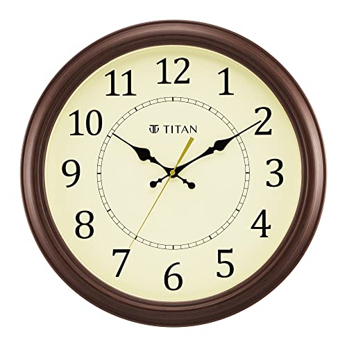 Titan Classic Off White Wall Clock Silent Sweep Technology - 42 cm x 42 cm (Large) - Image 1