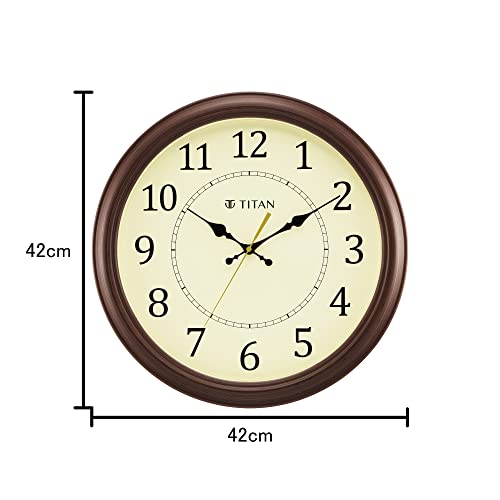 Titan Classic Off White Wall Clock Silent Sweep Technology - 42 cm x 42 cm (Large) - Image 3