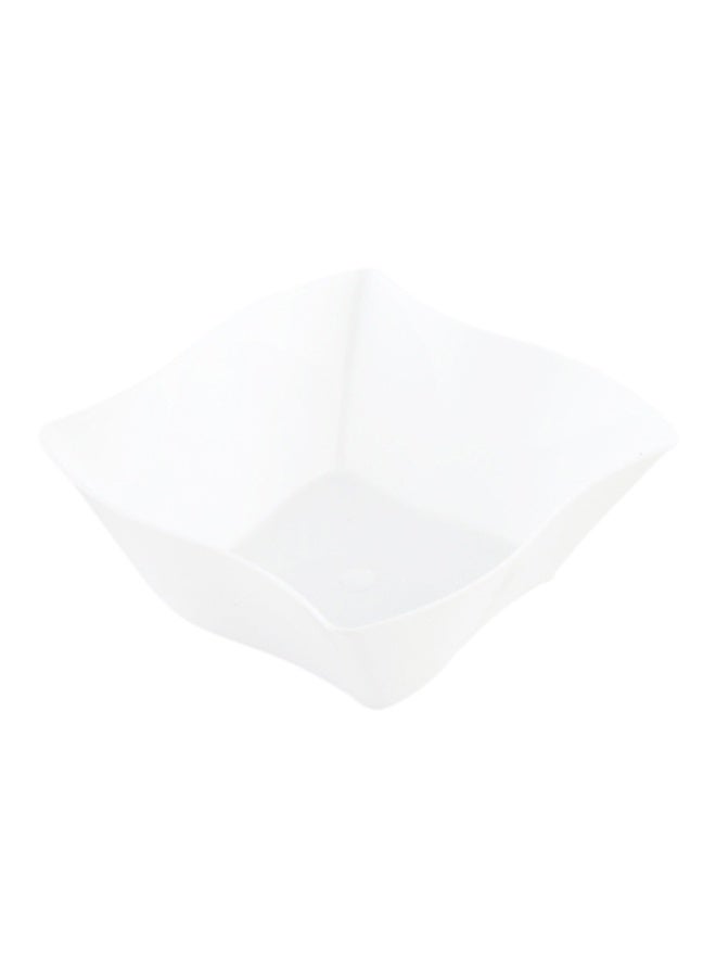 Restaurantware 3.3 x 3.3 x 1.4 Inch Dessert Plates, 100 Small Cocktail Plates - Square, Wavy Edges, White Plastic Disposable Appetizer Plates, Holds Entrees, For Wedding, Or Birthday Parties - Image 1