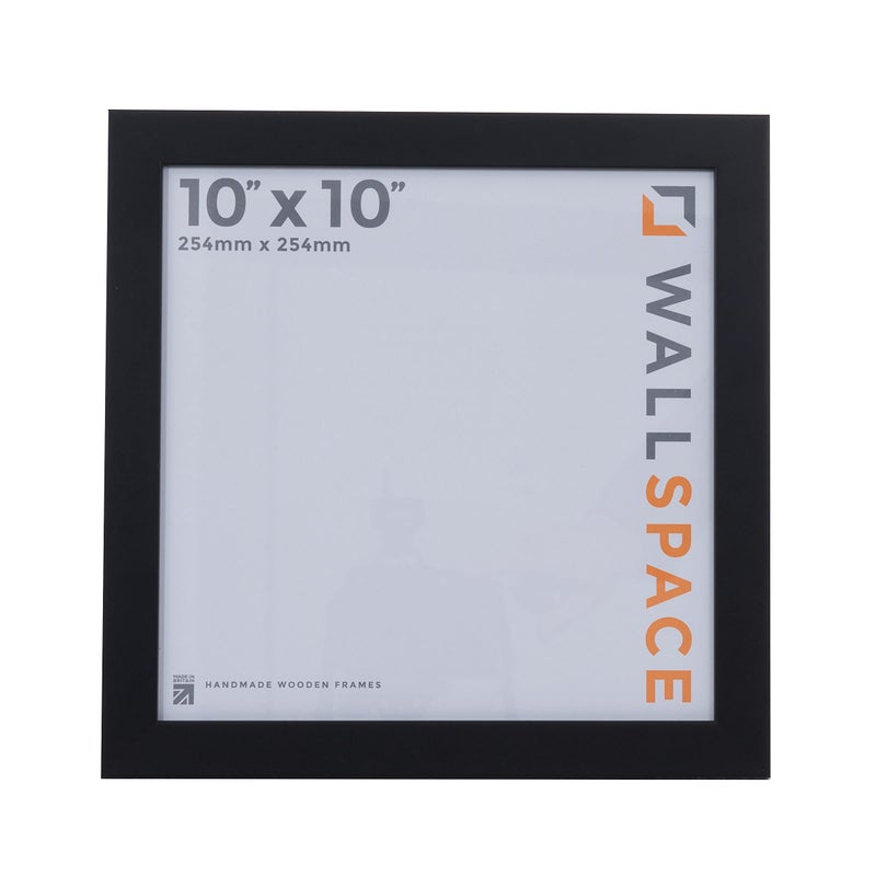 Wall Space 10x10 Black Frame  Black 10x10 Picture Frame  Real Solid Wood 10x10 Frames  10 x 10 inch  Wooden Square 10x10 Photo Frames with REAL GLASS  25x25cm Black Frame  Black 10x10 Frame