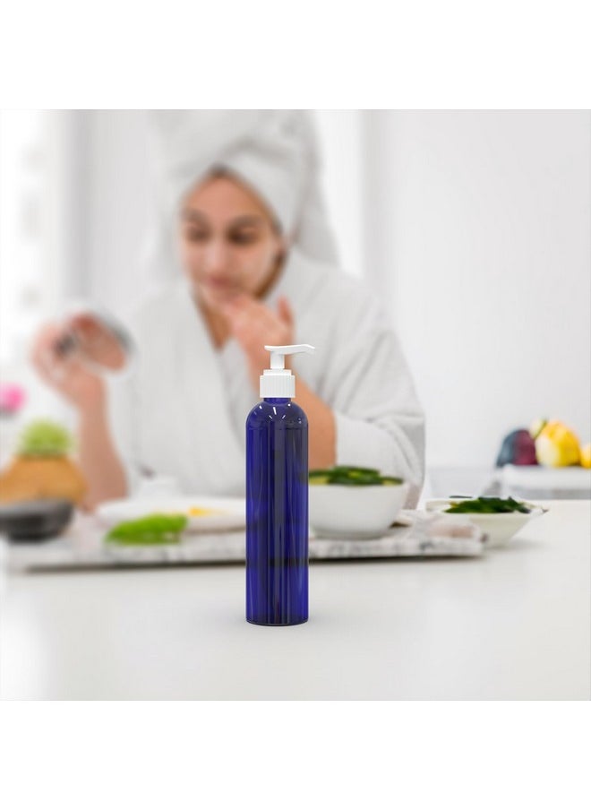 BRIGHTFROM - Empty Lotion Pump Bottles, 8 Oz Bpa-Free Refillable Plastic Containers, Pete1 Cobalt-Blue, Great For - Soap, Shampoo, Lotions, Liquid Body Soap, Creams And Massage Oil'S (Pack Of 3) - Image 1