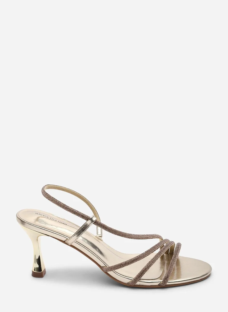 Where's That From Gloria Diamante Strappy Low Heeled Sandals