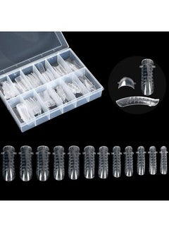 KADS 120Pcs Clear Full Cover Dual Nail System Form Uv Gel Acrylic Nail Art Mold Artificial Nail Tips With Scale For Extension (Model 1)  - Image 1