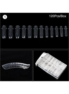 KADS 120Pcs Clear Full Cover Dual Nail System Form Uv Gel Acrylic Nail Art Mold Artificial Nail Tips With Scale For Extension (Model 1)  - Image 5