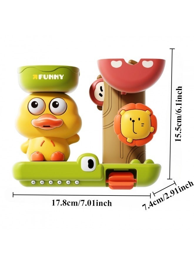 1PC Children's water play toys, cute duck spinning water wheel with suction cups, windmill water flow baby bath toy, suitable for both boys and girls - Image 2