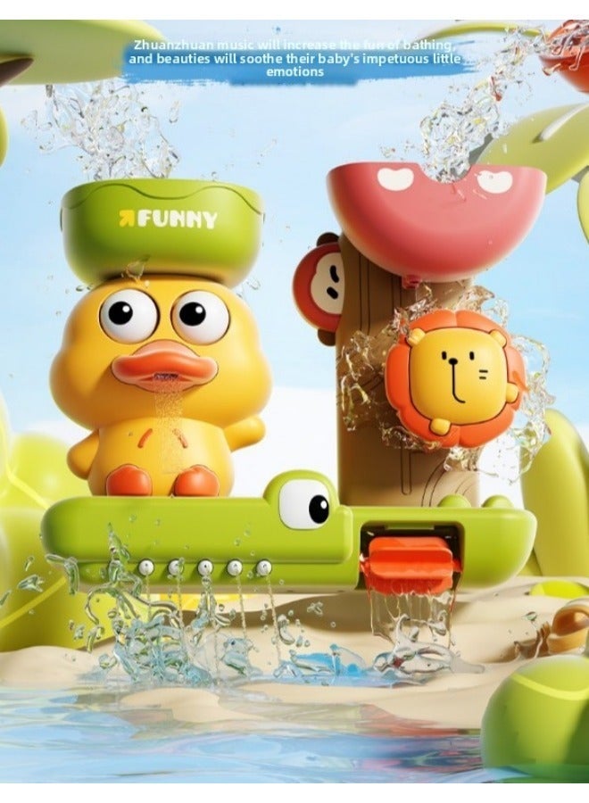 1PC Children's water play toys, cute duck spinning water wheel with suction cups, windmill water flow baby bath toy, suitable for both boys and girls - Image 3