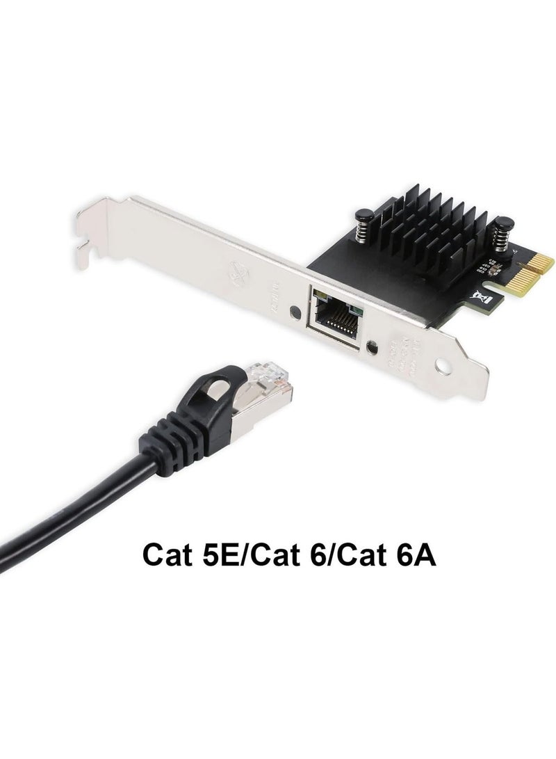 2.5Gbps PCIe network card with one RJ45 port for upgrading wired internet to desktop computers, supporting Windows and Linux systems. - Image 3