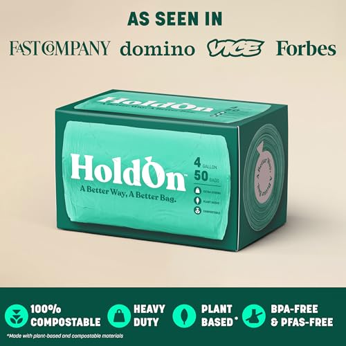 HoldOn 4Gallon Trash Bags HeavyDuty and Compostable Small Kitchen Bags for Kitchen Bin 50 bags - Image 5