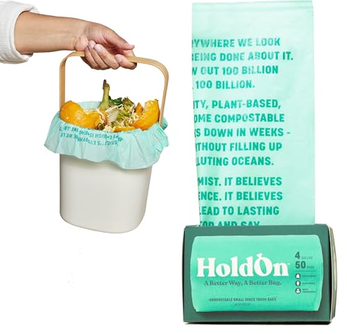 HoldOn 4Gallon Trash Bags HeavyDuty and Compostable Small Kitchen Bags for Kitchen Bin 50 bags - Image 2