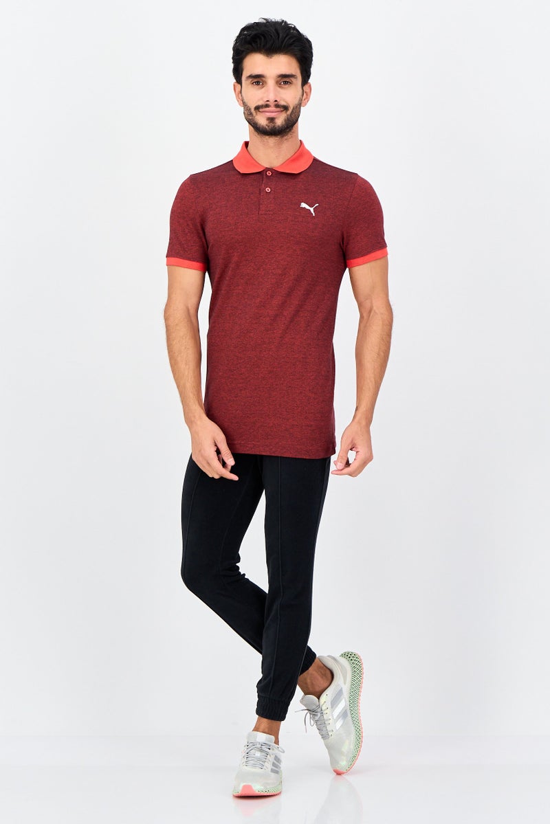 PUMA Men Slim Fit Short Sleeve Outdoor Polo Shirt, Heather Maroon - Image 4