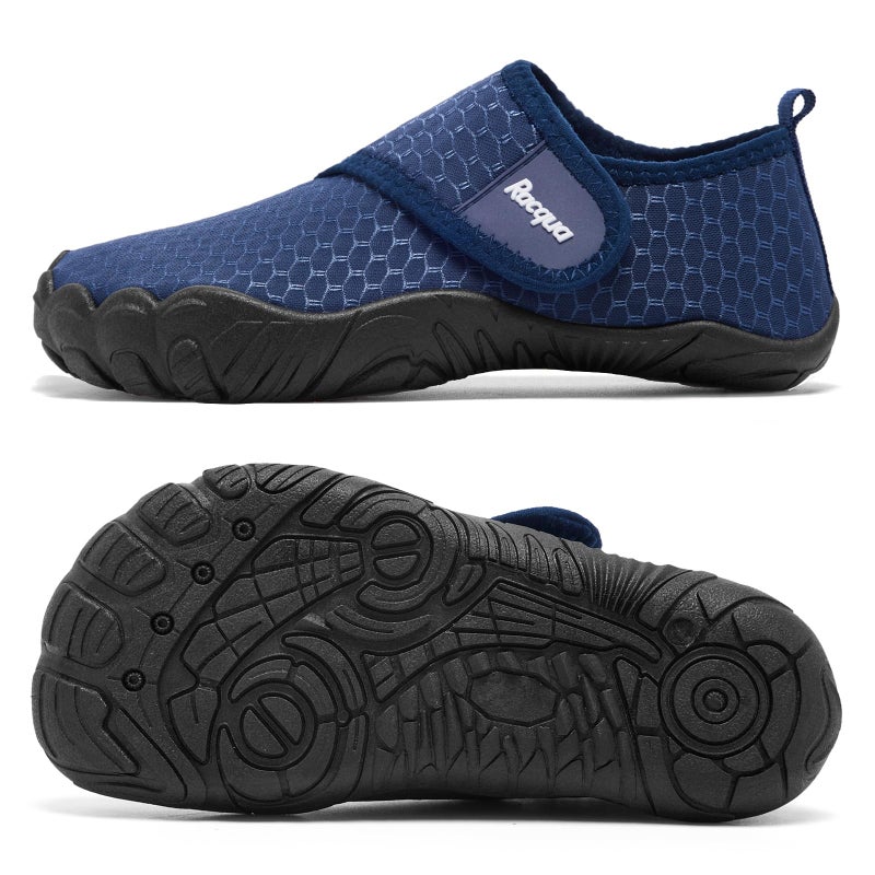 Racqua Boys Girls Kids Water Shoes Quick Dry Swim Beach Pool Outdoor Sports Shoes Non-Slip Breathable Lightweight Aqua Shoes Navy Big Kid 3 - Image 4