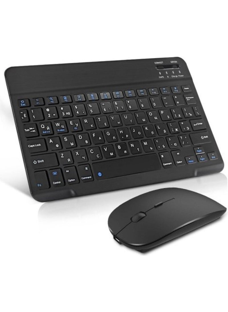 Duhaline Slim Rechargeable Bluetooth Keyboard and Mouse Set Compatible for Apple iPad Air 3rd Generation 10.5" A2152 Tablet  - Image 1