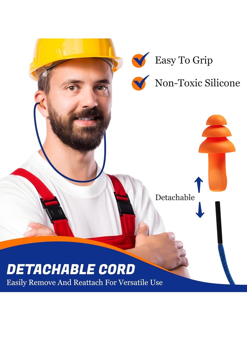Bukela - 10-Pair Silicone Corded Reusable Ear Plugs with Noise Reduction & Sound Isolation Technology - Ideal for Shooting Range, Hunting, Construction and Firearm Hearing Protection (Blue & Orange) - Image 1