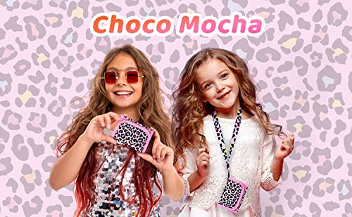 Choco Mocha Girls Wallets for Kids 6-8 8-10, Kids Wallets for Girls 10-12 Trifold Wallet with Lanyard Gift Box 4 5 6 7 8 Year Old Girl Gifts, Leopard-Pink - Image 3