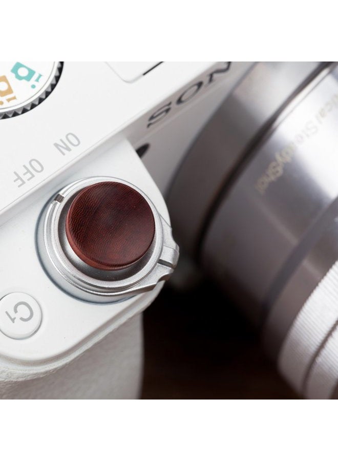 VKO Wood Soft Shutter Release Button Sticker Compatible with A7RIII A7II A7III A7RII RX100 V IV III II A6000 A6300 A6400 X-T100 X-T1 10.5mm Concave Surface Red(Wood Grain Random) - Image 4