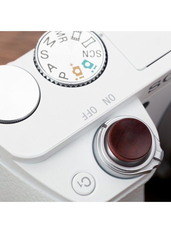 VKO Wood Soft Shutter Release Button Sticker Compatible with A7RIII A7II A7III A7RII RX100 V IV III II A6000 A6300 A6400 X-T100 X-T1 10.5mm Concave Surface Red(Wood Grain Random) - Image 5