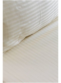 محلة ملاية سرير بأستك - ساتان Ivory -120*200+35cm-قطم مصري 100%  - Image 2